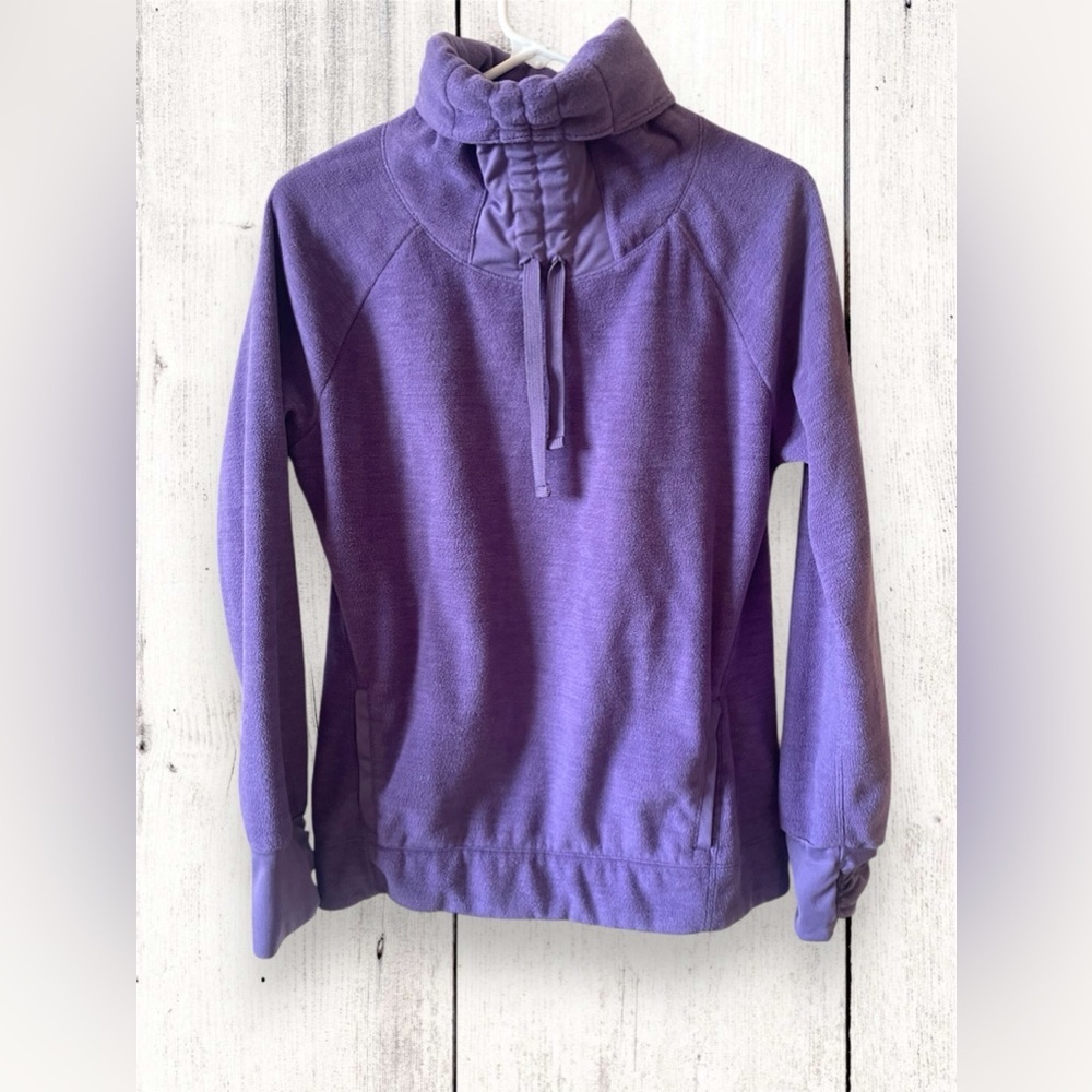Old Navy Active Funnel Neck Micro Fleece Pullover Sweater Purple Womens Small